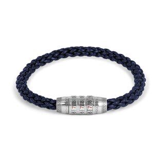 Combination Lock 777 Silver Bracelet In Blue - Blue